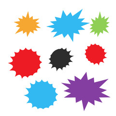 Bursting speech star set. Starburst isolated icons set