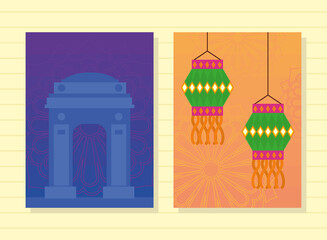 Indian gate and lanterns