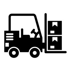 Vector Fork Lift Glyph Icon Design