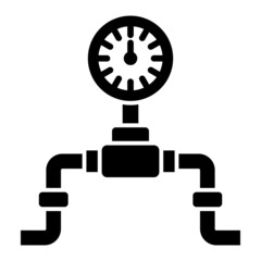 Vector Pressure Gauge Glyph Icon Design