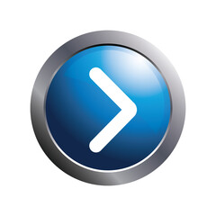 Simple blue button, next icon, vector illustration.