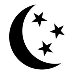 Vector Moon And Stars Glyph Icon Design