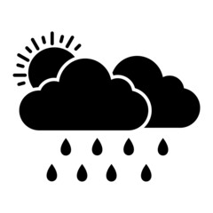 Vector Rainy Day Glyph Icon Design