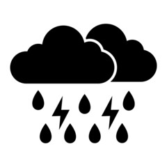 Vector Thunderstorm Glyph Icon Design