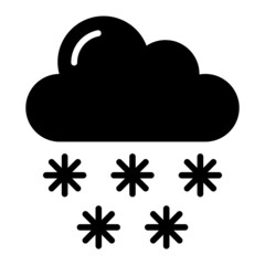 Vector Snow Fall Glyph Icon Design