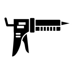 Vector Caulk Gun Glyph Icon Design