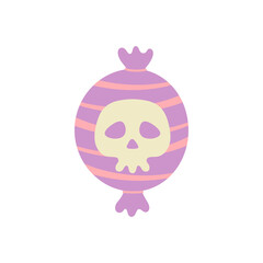 Fototapeta premium halloween card with cute candy isolated on white