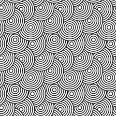 Background pattern seamless circle abstract wave background stripe black and white line. Geometric line vector. Luxury create background design. Japanese Doodle art spirals. Abstract circle template 