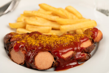 Currywurst mit Pommes