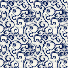 Seamless indigo blue animal print paper fabric