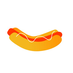 vector illustration of street food hot dog on isolated background