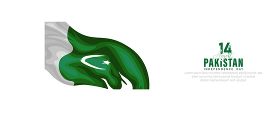 Happy Pakistan Independence Day-14th August. - Vector
