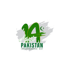 Happy Pakistan Independence Day-14th August. - Vector