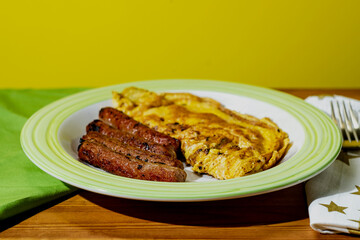 Breakfast Sausage Cheese Omelette
