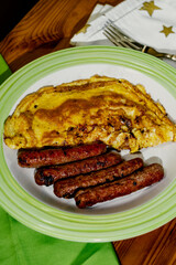 Breakfast Sausage Cheese Omelette