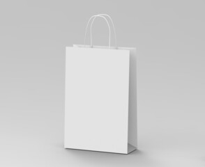 white shopping bag mockup template minimal for sales christmas shopping design branding mock up