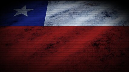 Chile Realistic Flag, Old Worn Fabric Texture Effect, 3D Illustration