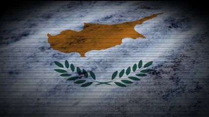 Cyprus Realistic Flag, Old Worn Fabric Texture Effect, 3D Illustration