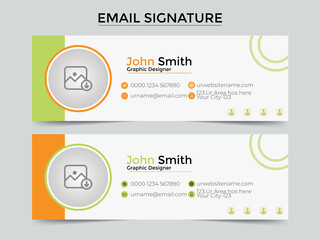 Corporate Email signature template or email footer and personal social media cover templates.