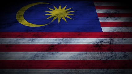 Malaysia Realistic Flag, Old Worn Fabric Texture Effect, 3D Illustration