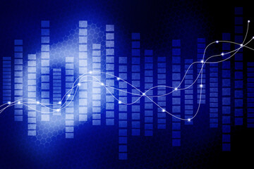 2d illustration futuristic business background graph concept