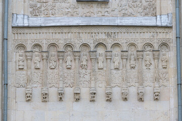 Stone carving on cathedral of Saint Demetrius in Vladimir, Russia