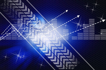 2d illustration futuristic business background graph concept