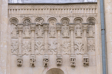 Stone carving on cathedral of Saint Demetrius in Vladimir, Russia