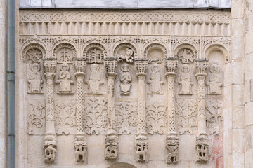 Stone carving on cathedral of Saint Demetrius in Vladimir, Russia