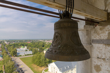 Bells on St Euphrosyne's (Preobrazhenskaya) bell tower. Suzdal, Russia