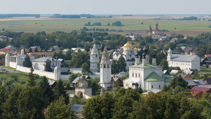 Fototapeta na wymiar Aerial view of Suzdal with Intercession Convent. Suzdal, Russia