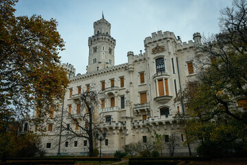 beautiful castle in the Czechs deep over the middle of the autumn