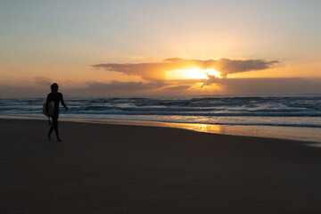 Surf beach surfing Sunset sunrise beach sand sea background walking