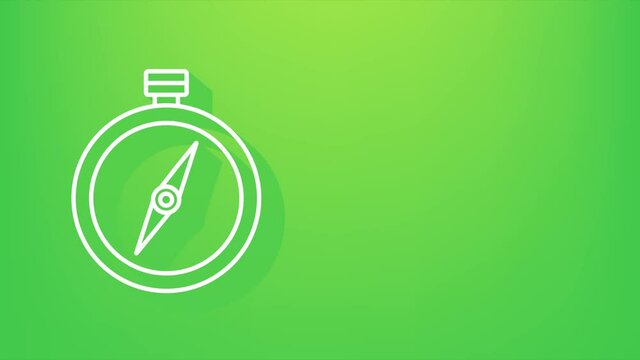 Compass icon. Flat navigation symbol. Motion graphics.