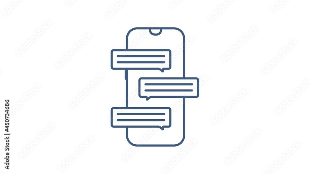 Poster chat message bubbles on smartphone screen. social network. messaging.