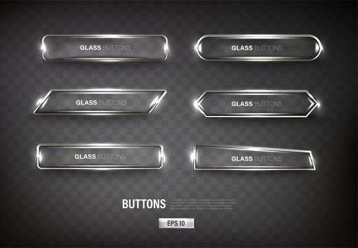 Buttons set web steel on background color black 13