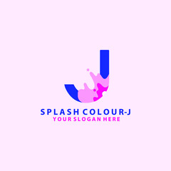 splash colour with alphabet logo design template