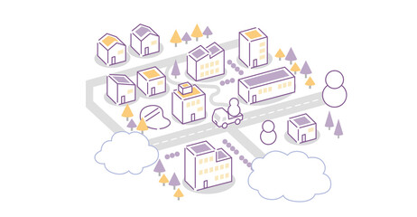 冬の小さな穏やかな街