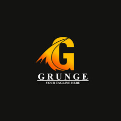 trendy G logo with lightning symbol, logo - vector