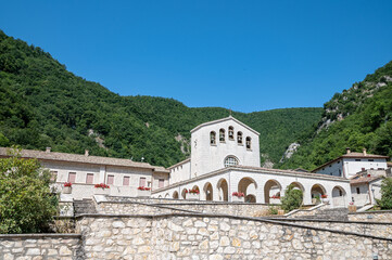 Fototapeta na wymiar new sntuario of santa rita in the town of rocca porena