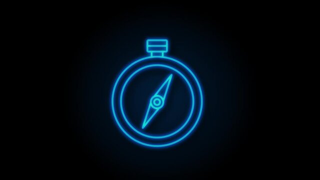 Compass icon. Flat navigation symbol. Motion graphics.