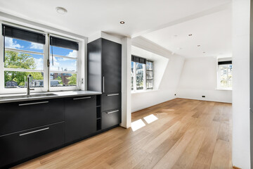 Interior of a beautiful kitchen of an elite house