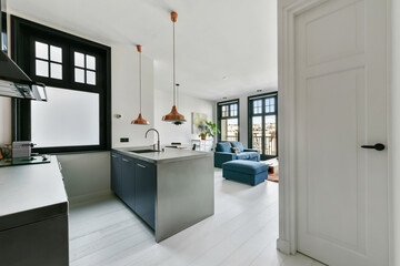 Interior of a beautiful kitchen of an elite house