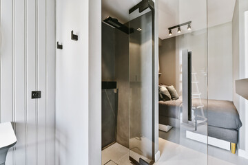 Beautiful interior design of modern and cozy bedroom