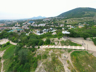Panoramic view of Pyatigorsk on a summer day, resort town in Stavropol region, Russia.