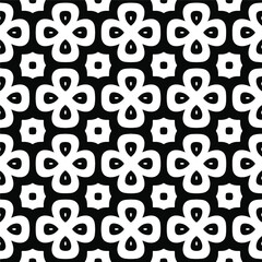 Seamless vector pattern in geometric ornamental style. Black and white pattern.