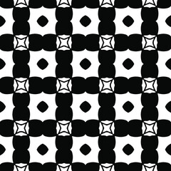 Seamless vector pattern in geometric ornamental style. Black and white pattern.