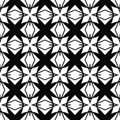 Seamless vector pattern in geometric ornamental style. Black and white pattern.