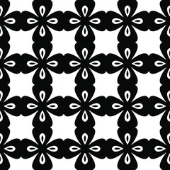 Seamless vector pattern in geometric ornamental style. Black and white pattern.