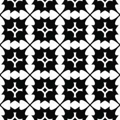 Fototapeta premium floral seamless pattern background.Geometric ornament for wallpapers and backgrounds. Black and white pattern.